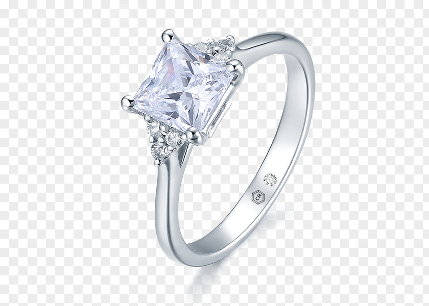 Polished Raw Diamond Ring Engagement Wedding Solitaire PNG