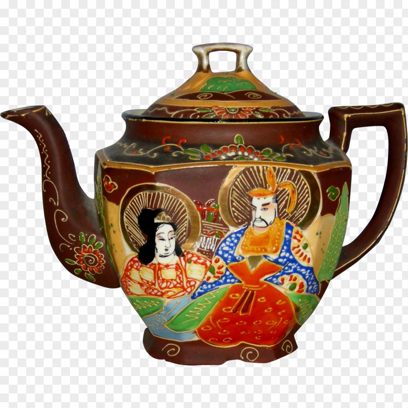 Ceramic Teapot Pottery Moriage PNG