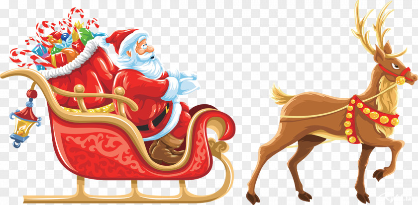 Santa Claus Claus's Reindeer Rudolph Christmas PNG