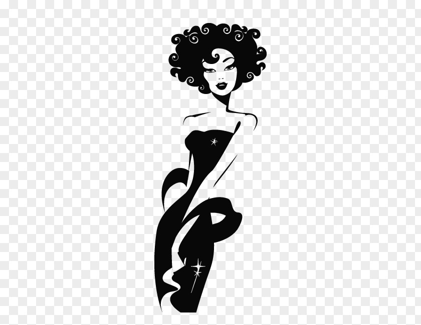 Blackandwhite Cdr Woman Cartoon PNG