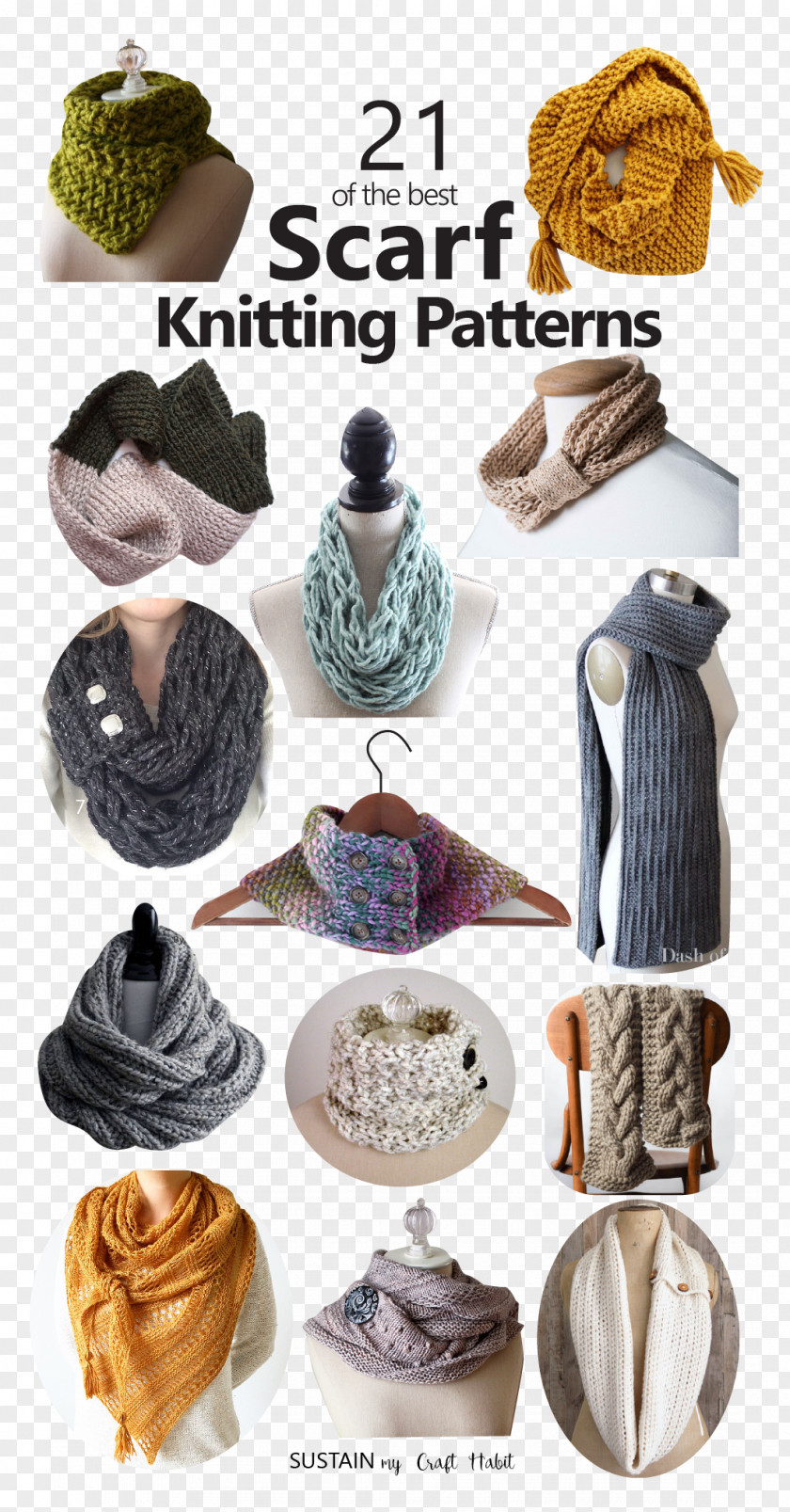 Button Scarf Knitting Pattern Crochet PNG