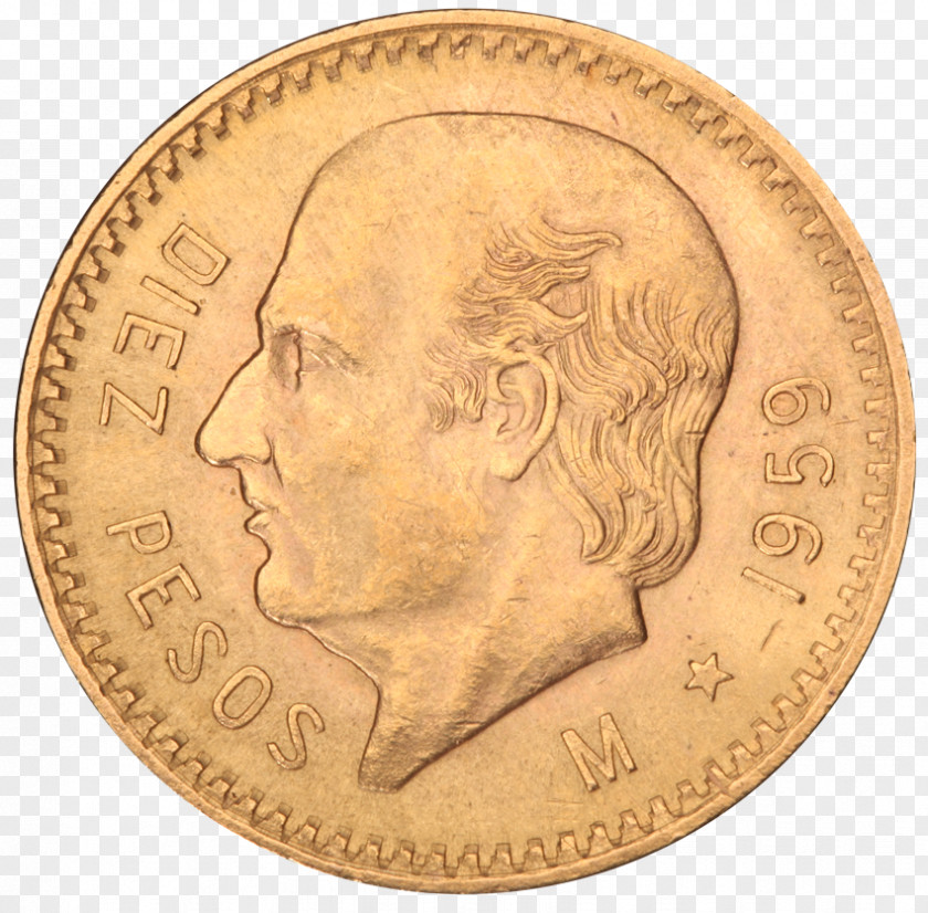 Coin Gold Mexico Mexican Peso PNG