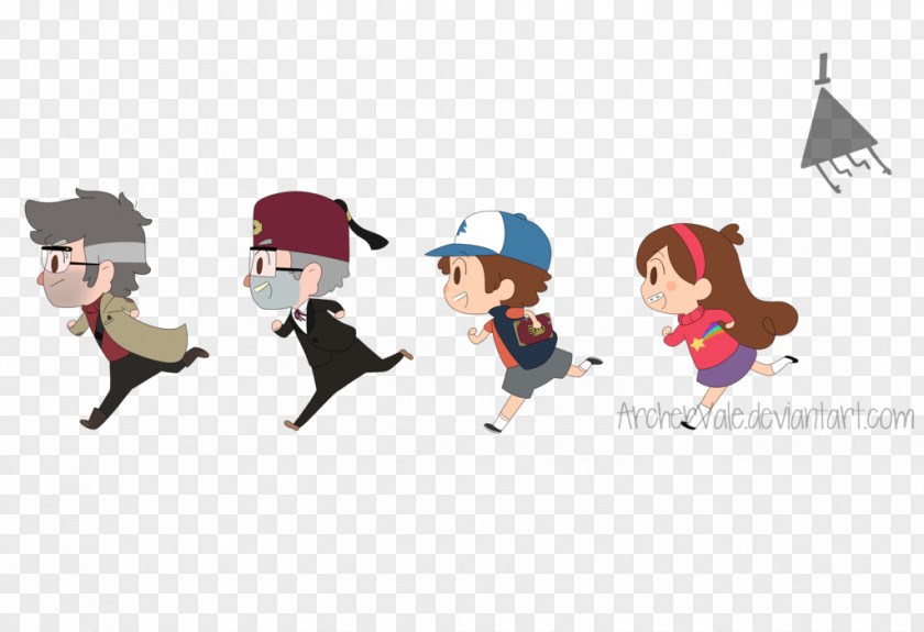 Man Falling Dipper Pines Calvin Hobbes Cartoon PNG