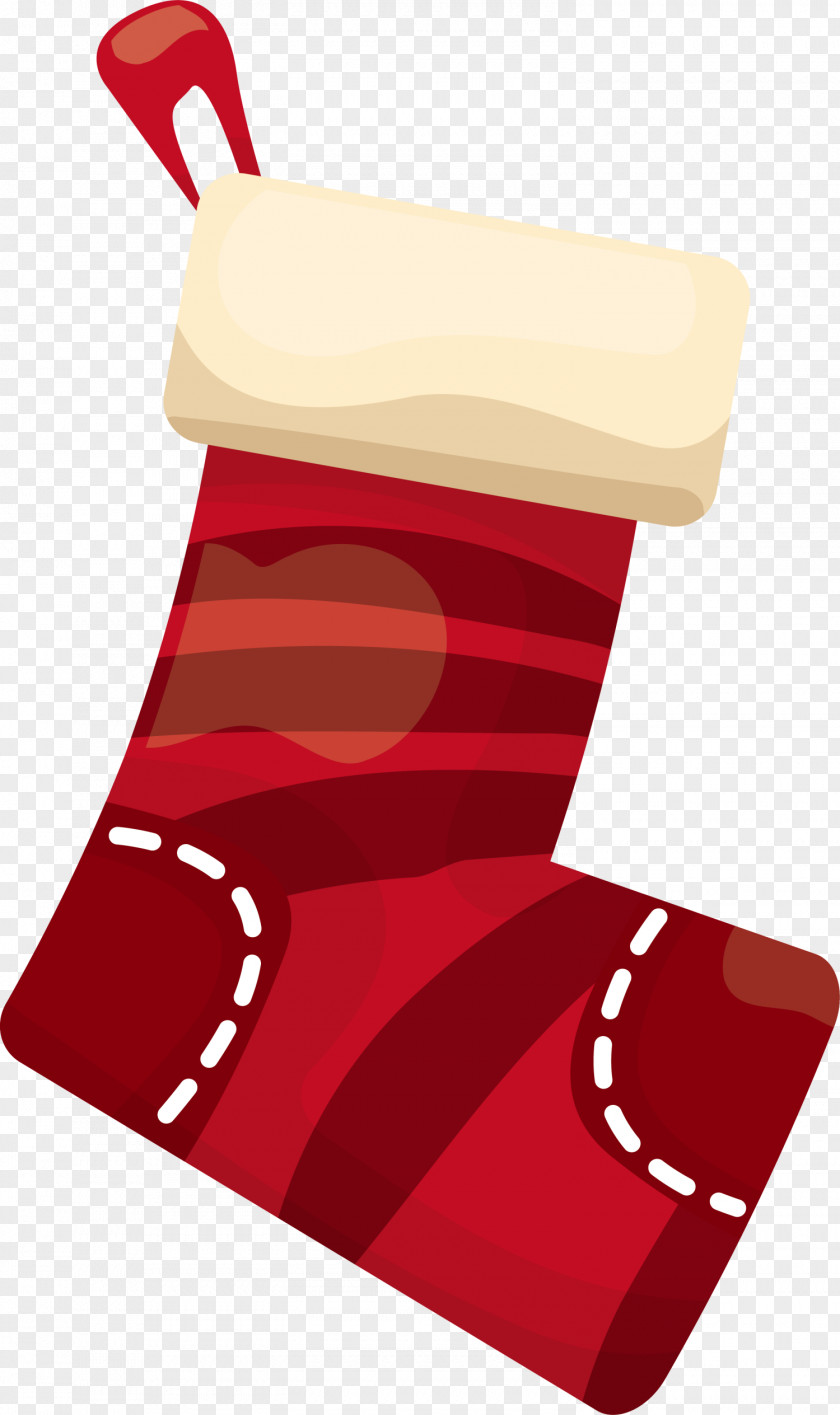 Red Line Socks Christmas Stocking Sock Cartoon PNG