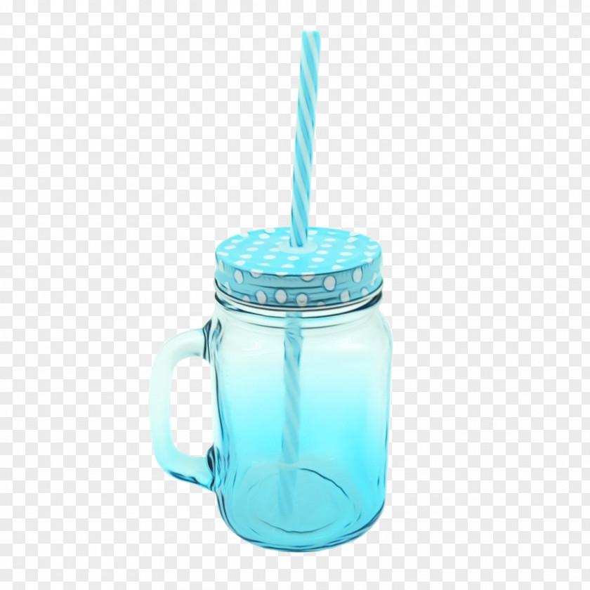 Tableware Glass Mason Jar Turquoise Aqua Drinkware Lid PNG