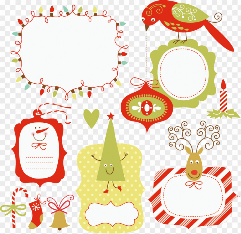 Vector Cute Christmas Picture Frame Material Free Download Euclidean Cartoon PNG