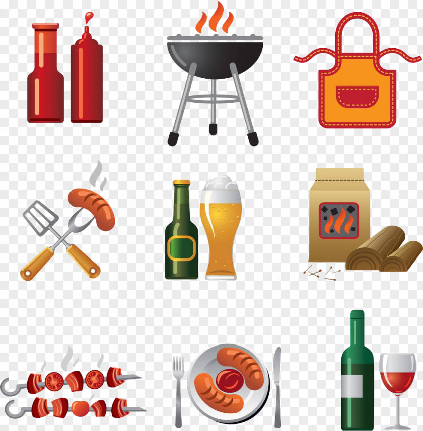 Hand-painted Barbecue Dishes Churrasco Illustration PNG