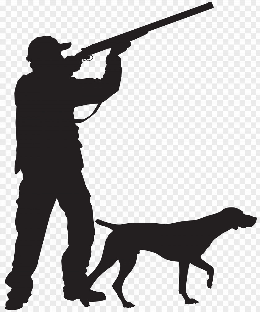 Hunter With Dog Silhouette Clip Art Image Hunting PNG