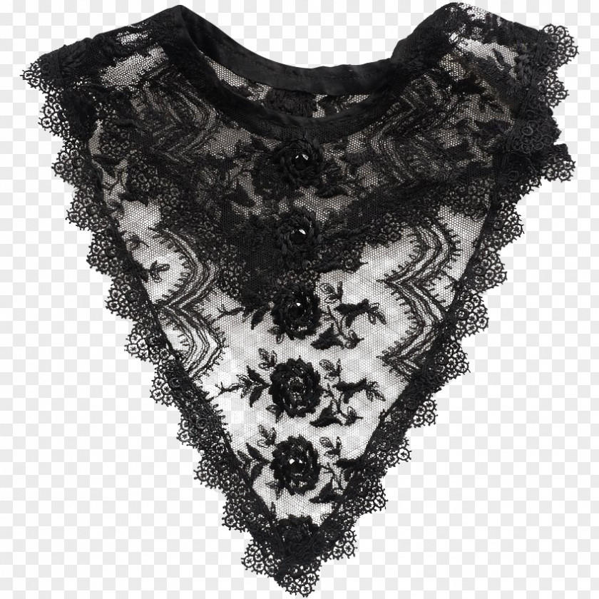 Lace Texture Neck White PNG