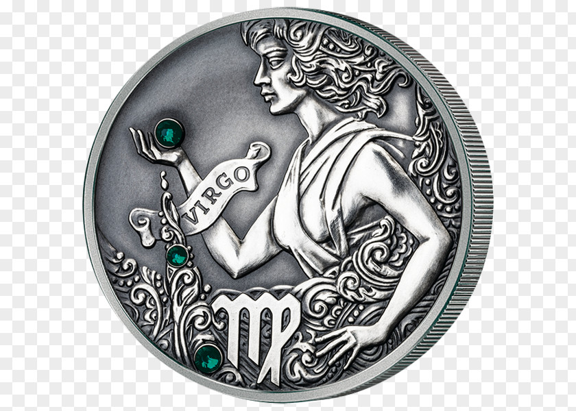 Virgo Zodiac Coin Astrological Sign Horoscope PNG