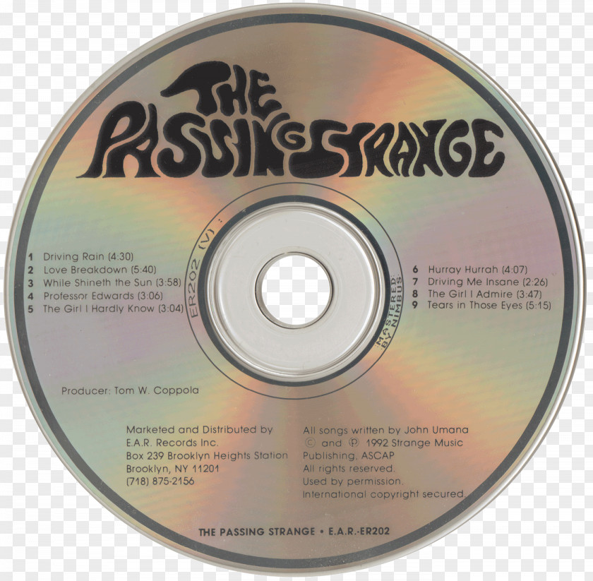 Album Release Compact Disc Professor Edwards The Passing Strange Washington, D.C. PNG