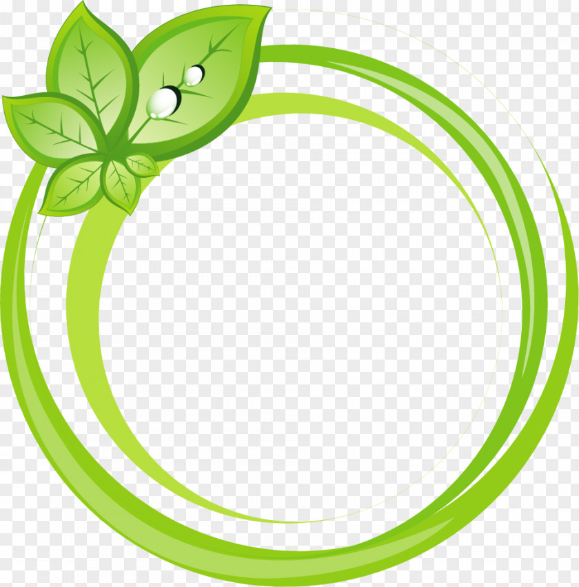 Vector Painted Green Leaves Border Adobe Illustrator Icon PNG
