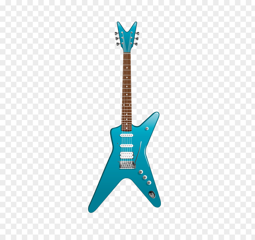 Blue Electric Guitar Musical Instrument Bass PNG