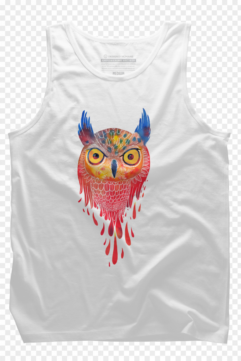 Watercolor Owl T-shirt Top Sleeveless Shirt Didymus PNG