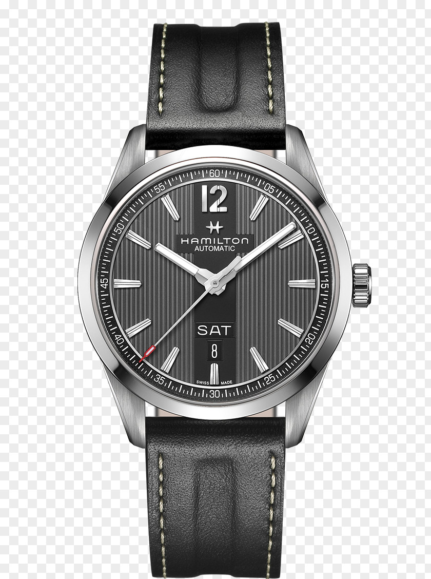 Black Grey Mens Watch Hamilton Company Strap PNG