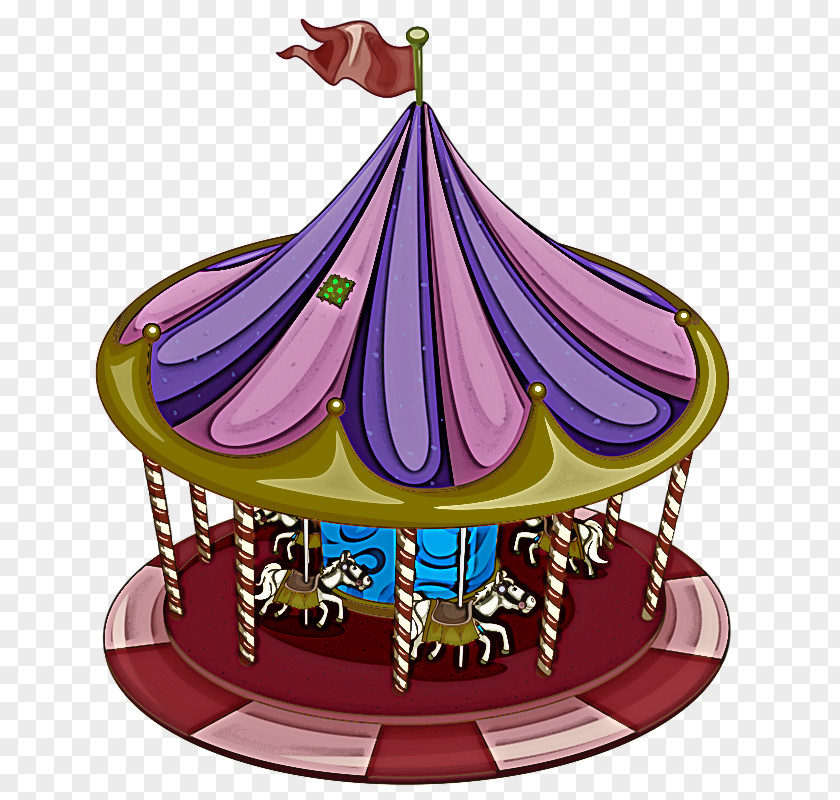 Cartoon Purple Amusement Ride Park PNG