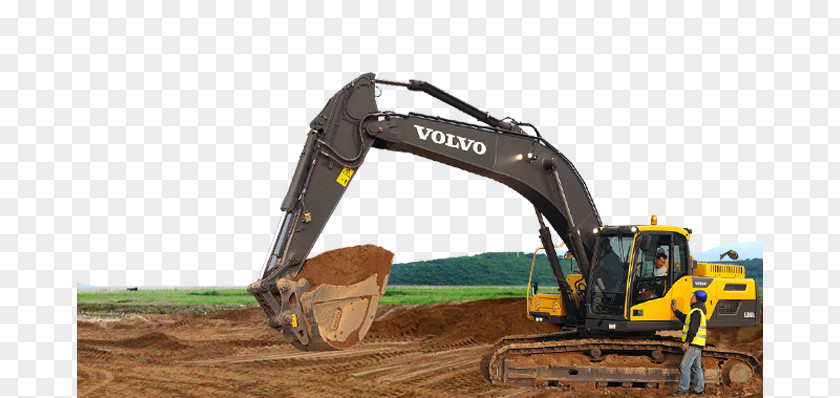 Mechanical Excavator Digging Heavy Equipment PNG