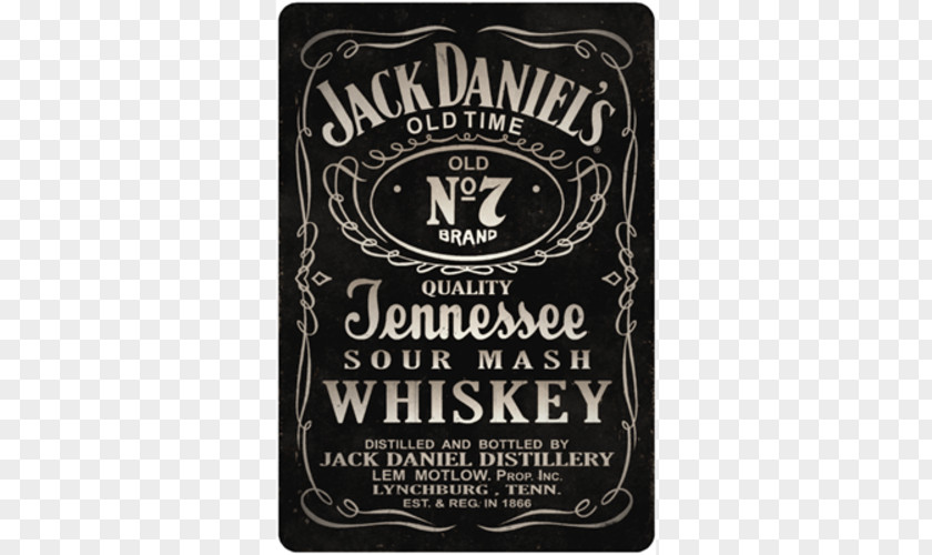 Metal Sign Tennessee Whiskey Jack Daniel's Distilled Beverage Single Barrel PNG