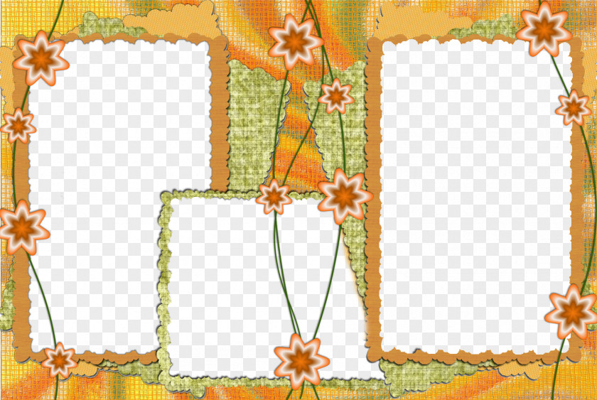 Yellow Star Decorative Border Frame Picture PNG