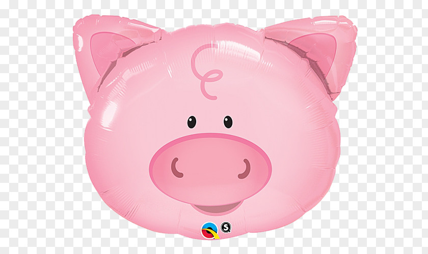 Time Poster Mylar Balloon Playful Pig Party PNG