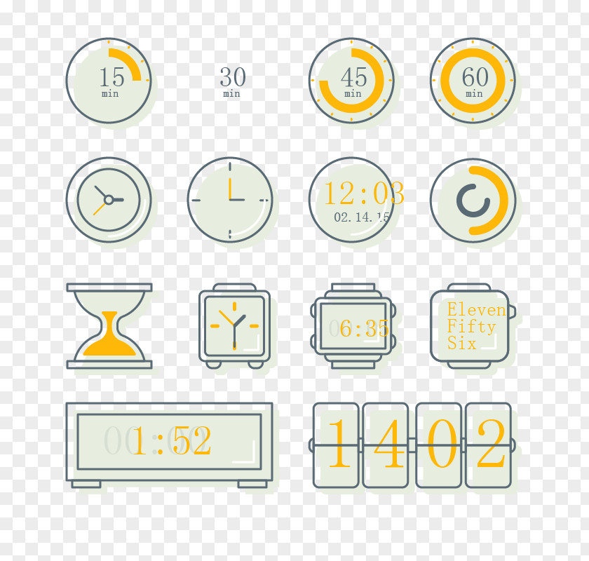 Various Clock Icon Image Download PNG