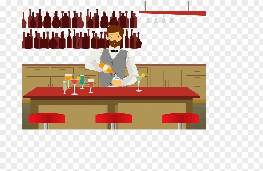 Vector Bartender Cocktail Wine PNG