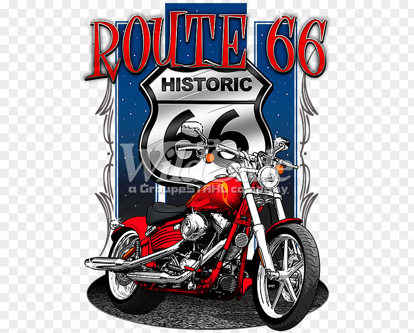T-shirt Car U.S. Route 66 Motorcycle Chopper PNG