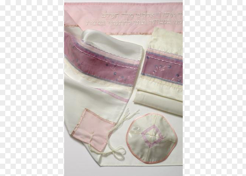 Tallit Textile Pink Embroidery Silk PNG