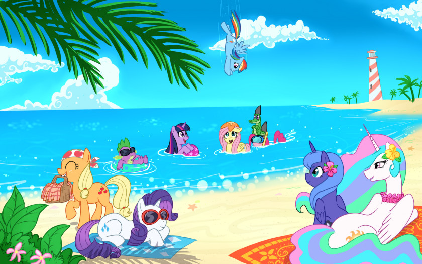 Cartoon Picture Of Summer Season Twilight Sparkle Applejack Pinkie Pie Rarity Rainbow Dash PNG
