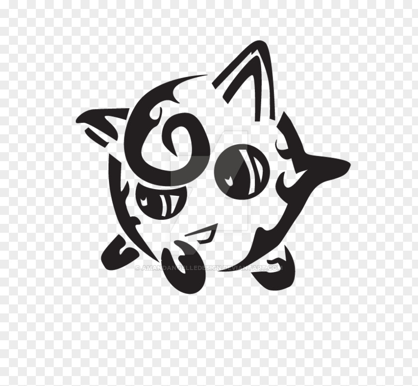 Cat Pokemon Black & White Jigglypuff PNG