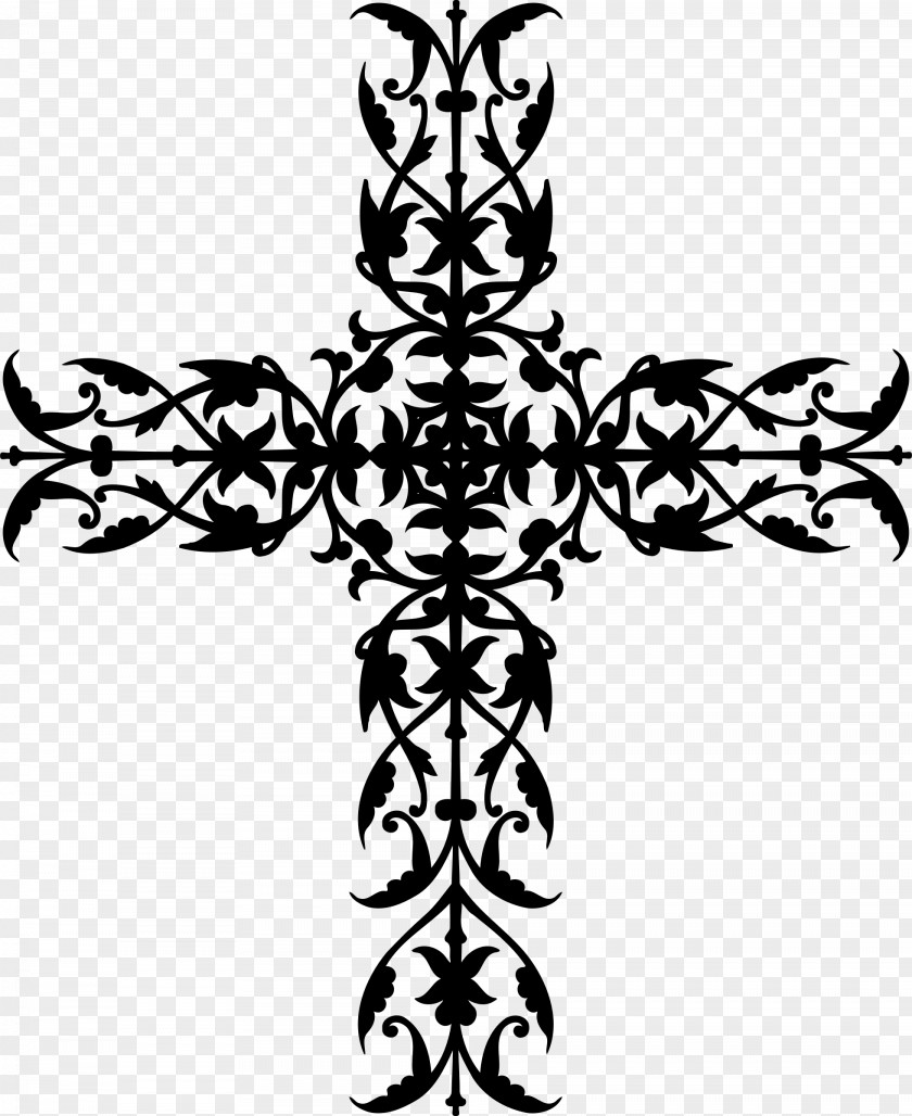 Ornamental Christian Cross Tattoo Ambigram PNG