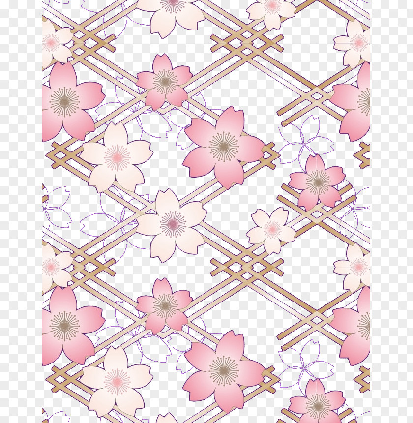 Pink Cherry Creative Blossom Drawing PNG