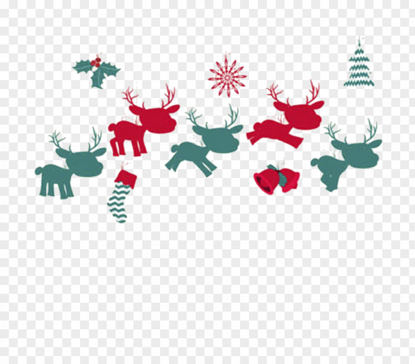 Deer Christmas New Years Day Greeting Card PNG