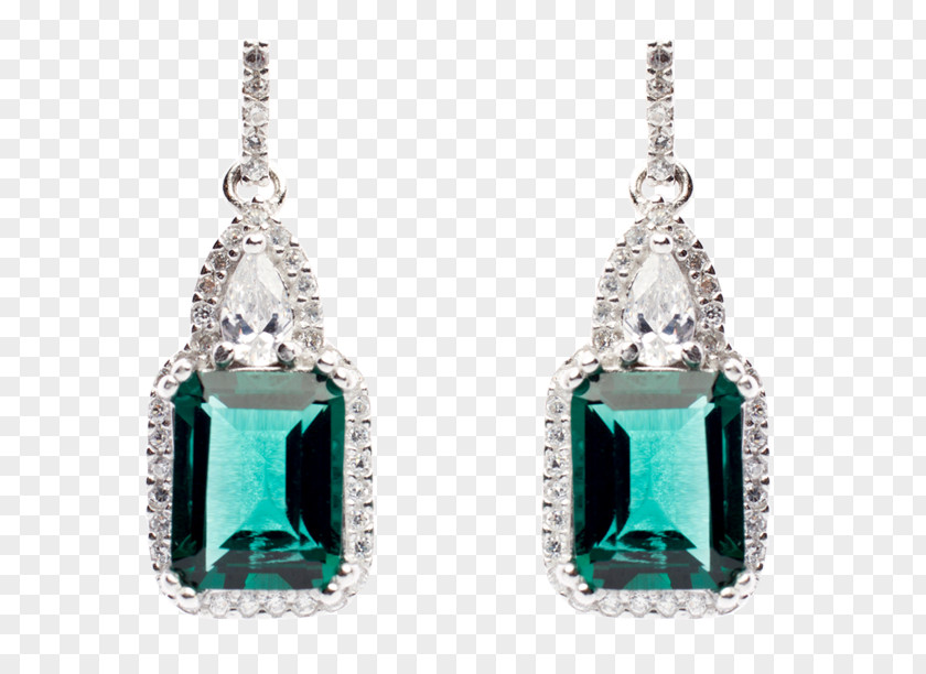 Earring Jewellery Emerald Gemstone Silver PNG