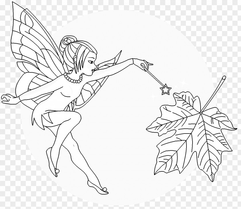 Fairy Line Art Insect Cartoon Sketch PNG