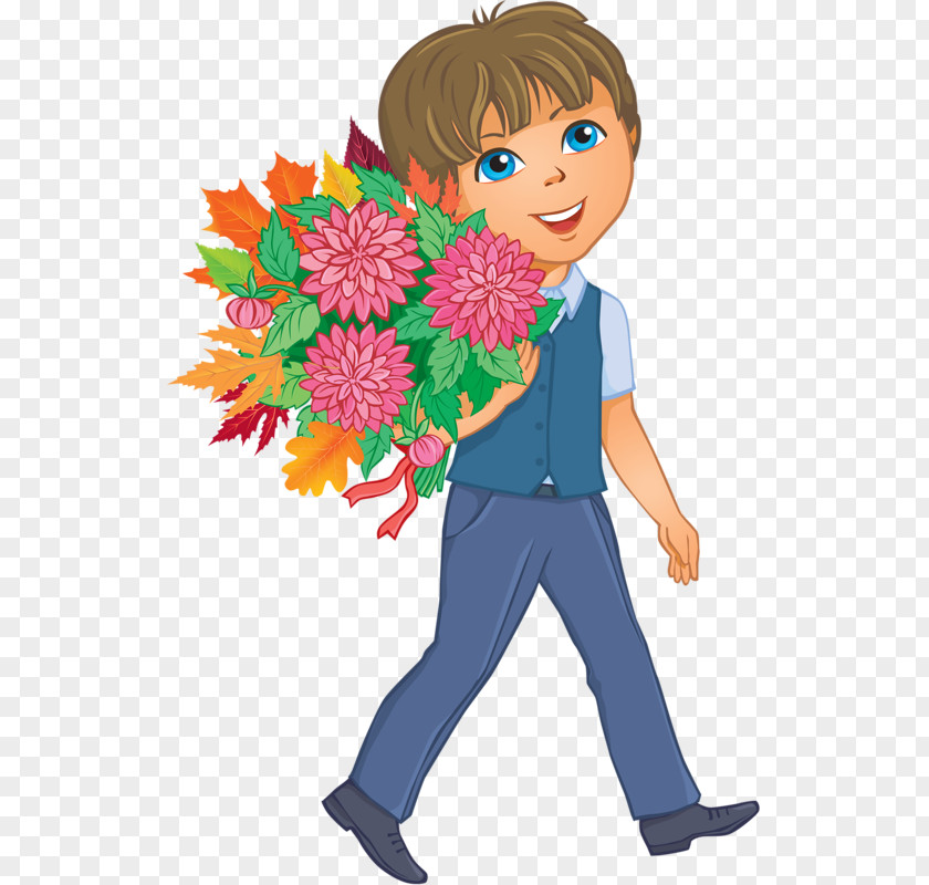 Flowers Boy Illustration PNG