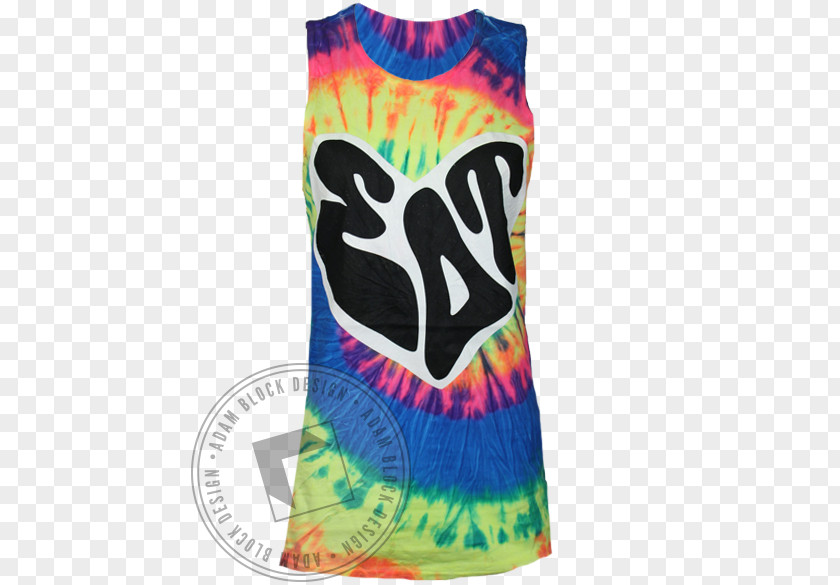 TIE DYE T-shirt Outerwear Sleeveless Shirt Textile PNG