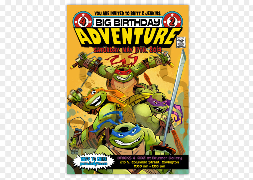 Turtle Teenage Mutant Ninja Turtles Wedding Invitation Birthday Superhero PNG