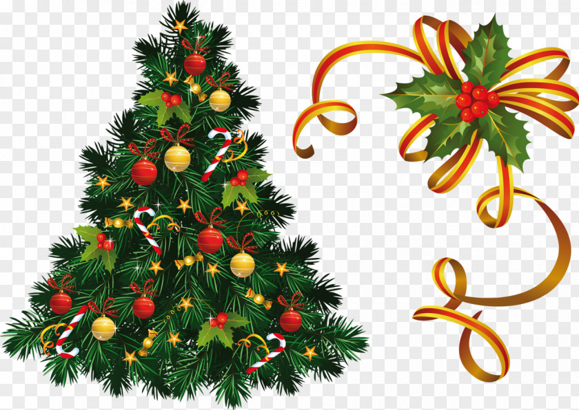 Gorgeous Christmas Tree Santa Claus Clip Art PNG