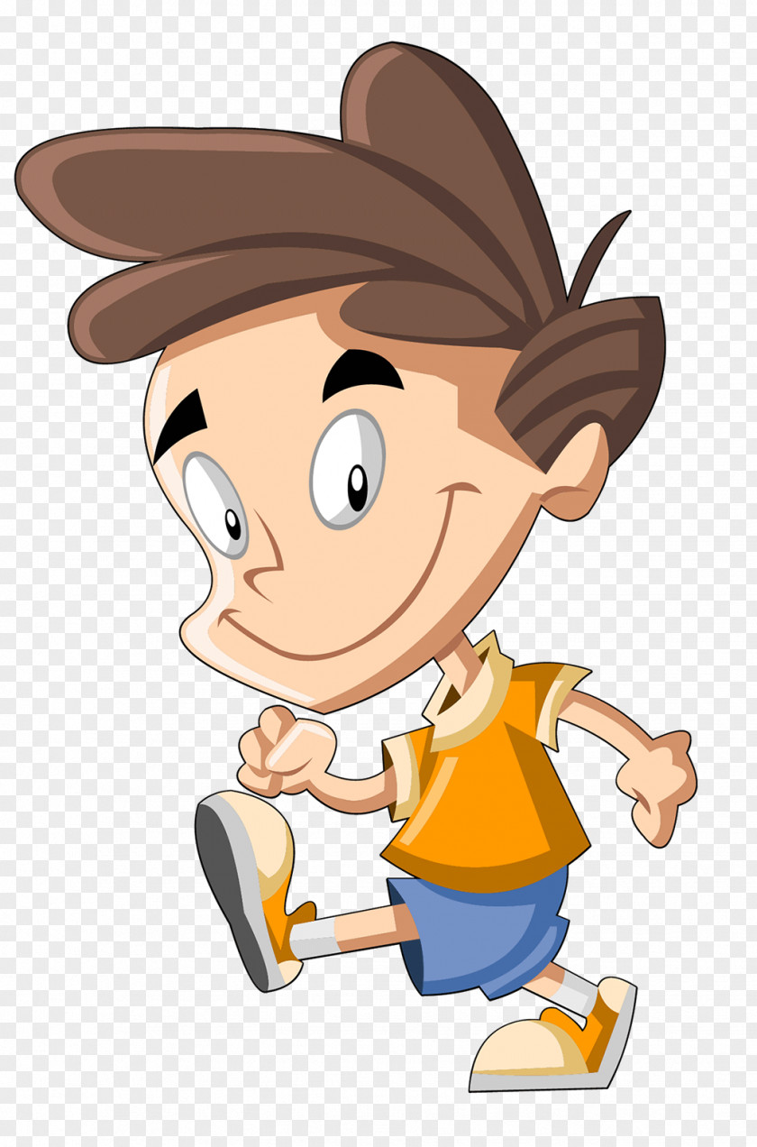 Running Cartoon Boy Image Drawing PNG