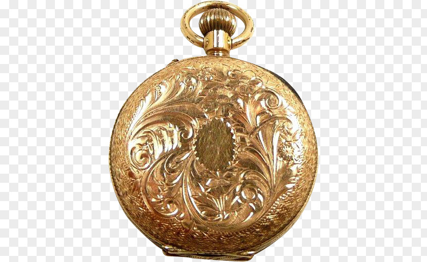 Watch Pocket Gold Victorian Era Silver PNG