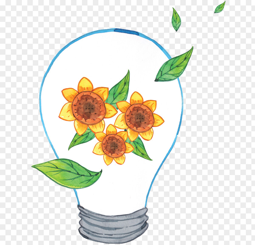 Green Light Bulb Incandescent Environmental Protection Illustration PNG