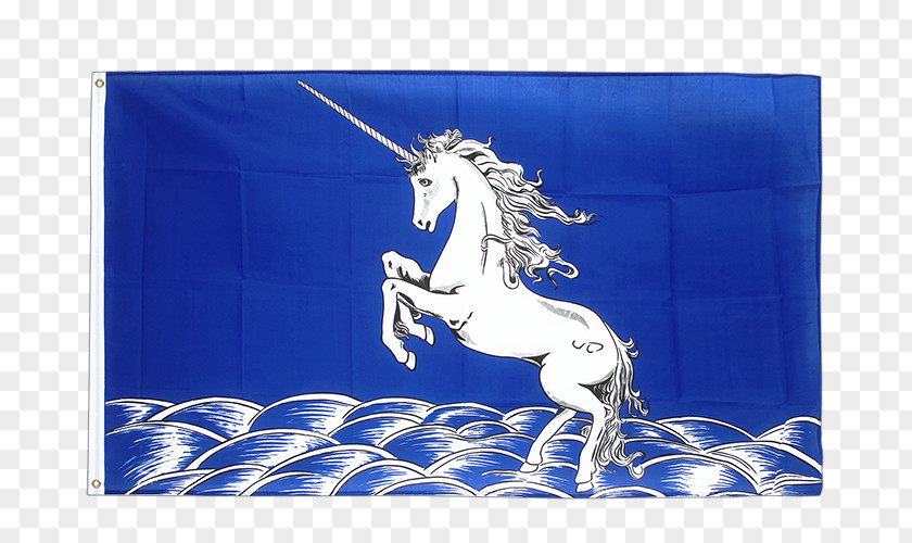 Unicorn Flag Fahne Blue Banner PNG