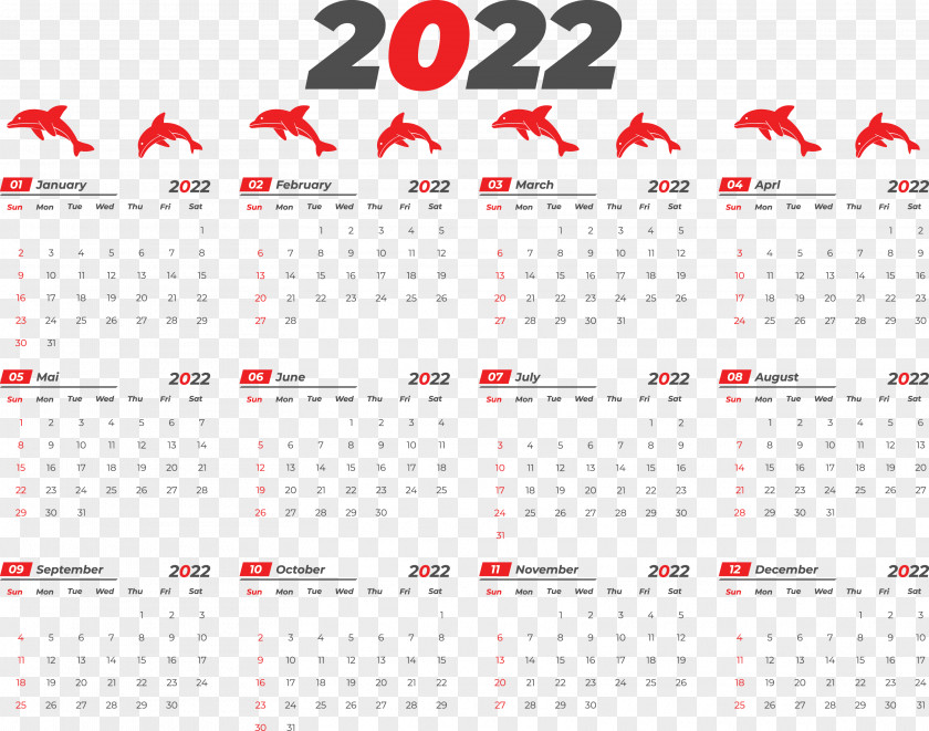 2022 Yearly Calendar Printable 2022 Yearly Calendar Template PNG