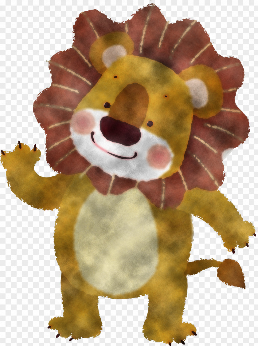 Lion Cartoon Yellow Animation Stuffed Toy PNG