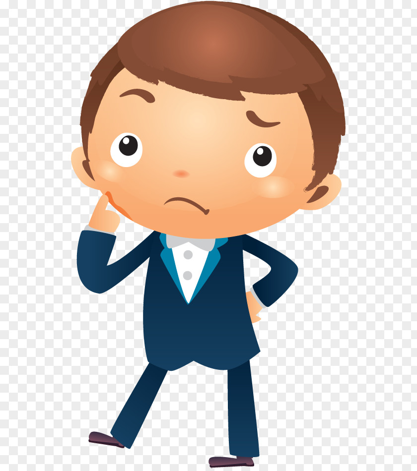 Thinking Man Cartoon Businessperson Royalty-free Clip Art PNG