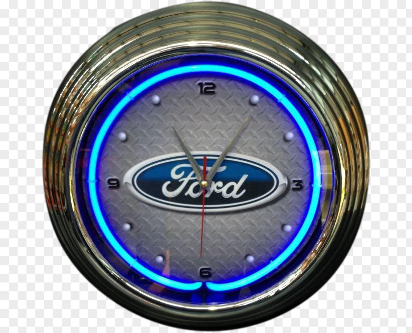 Ford Mustang Neon Sign Clock Lighting PNG