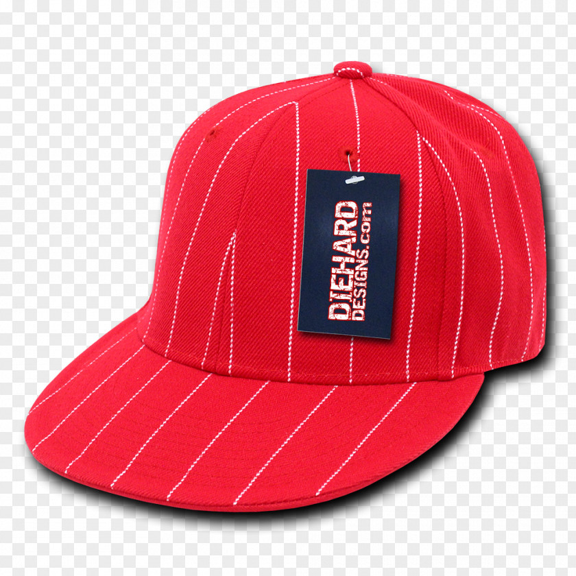 Baseball Cap Red Pin Stripes PNG