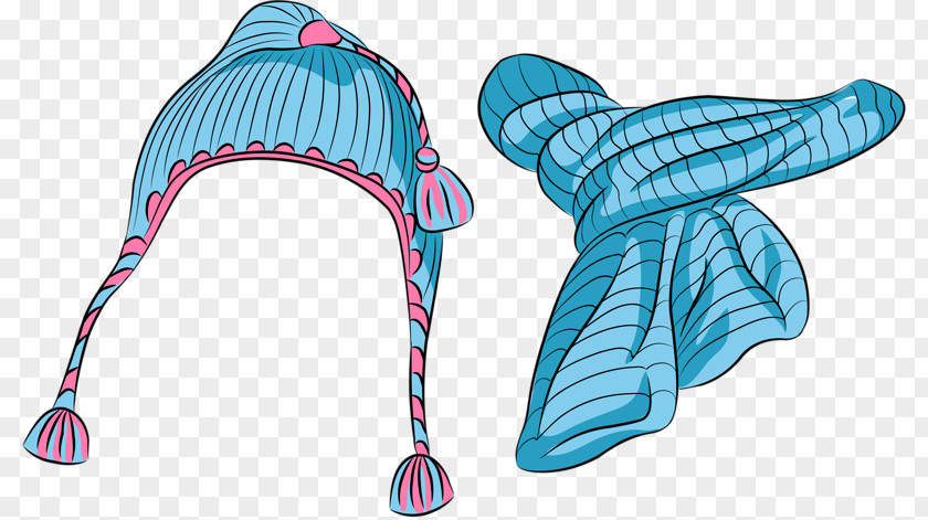 Blue Hat Scarf Designer PNG