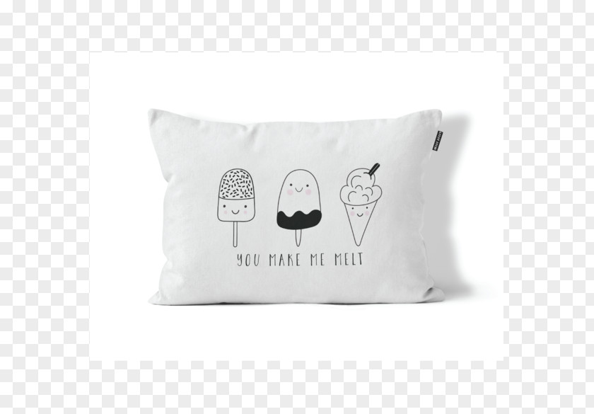 Ice Cream Silhouette Throw Pillows Textile Cushion Bedding PNG